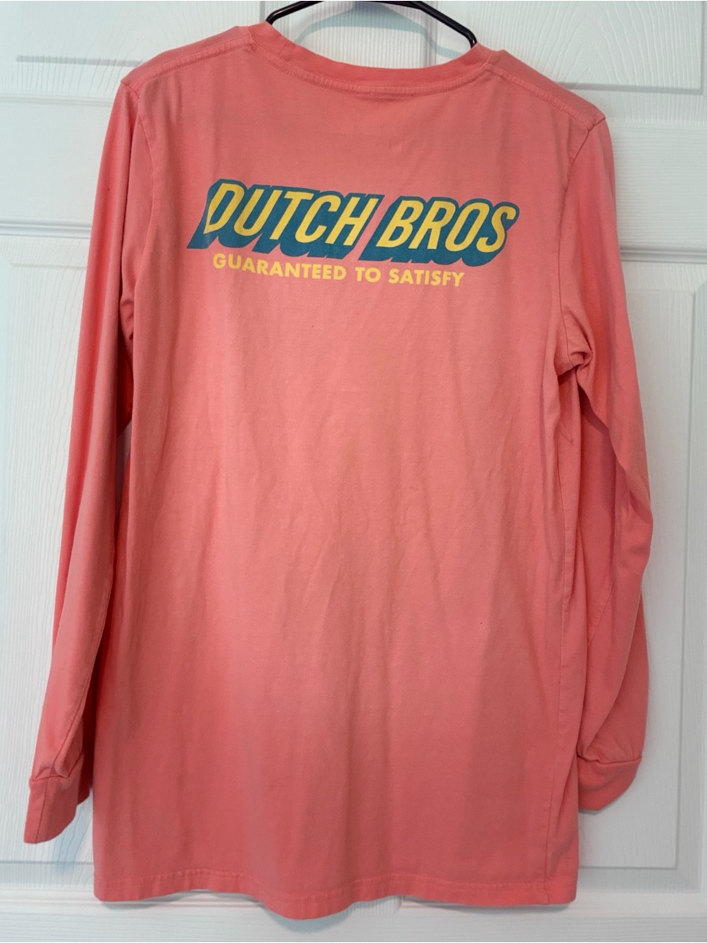Dutch Bros Coral Pink Long Sleeve Tee with DB92 Logo